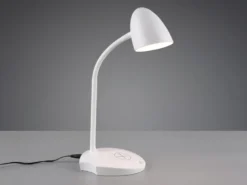 LED Schreibtischleuchte LOAD in Weiß mit induktiver Ladestation im Sockel