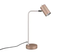 LED Schreibtischleuchte Metall Coffee / Weiß, Spot schwenkbar, Höhe 45cm