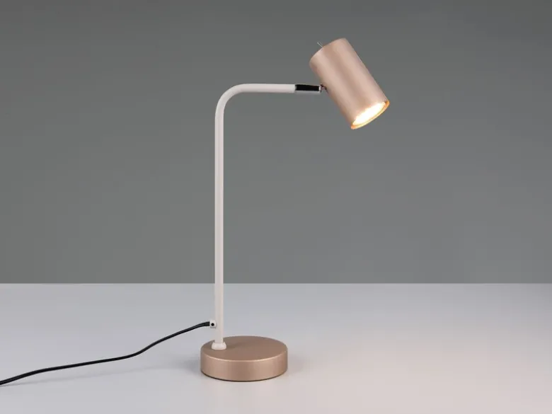 LED Schreibtischleuchte Metall Coffee / Weiß, Spot schwenkbar, Höhe 45cm