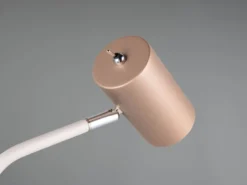 LED Schreibtischleuchte Metall Coffee / Weiß, Spot schwenkbar, Höhe 45cm