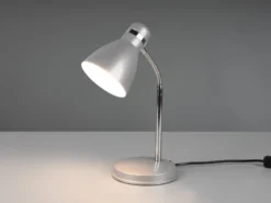 LED Schreibtischleuchte mit Flexarm und Metallschirm Grau, Höhe 33cm