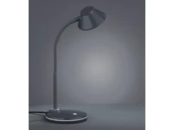 LED Schreibtischleuchten 2er SET flexibel, Kunststoff Titan, 33cm hoch