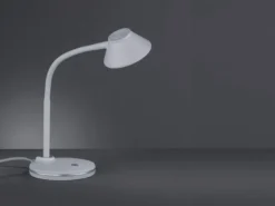 LED Schreibtischleuchten 2er SET flexibel, Kunststoff Weiß, 33cm hoch