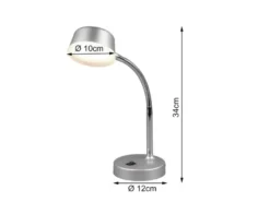 LED Schreibtischleuchten 2er SET flexibel, Kunststoff Titan, 34cm hoch