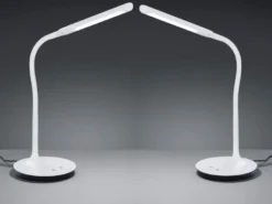 LED Schreibtischleuchten 2er SET Weiß, dimmbar, Flexgelenk, 41cm hoch