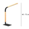 LED Schreibtischleuchte NORRIS Schwarz mit Holz, Höhe 42cm