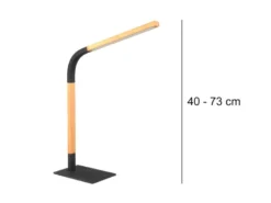 LED Schreibtischleuchte NORRIS Schwarz mit Holz, Höhe 42cm