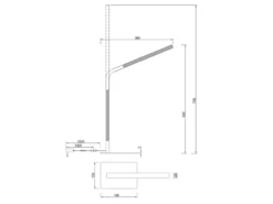 LED Schreibtischleuchte NORRIS Schwarz mit Holz, Höhe 42cm