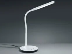 LED Schreibtischleuchte POLO Weiß matt dimmbar 41cm hoch mit Flexgelenk
