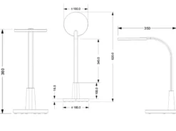 LED Schreibtischleuchte SALLY Flexibel dimmbar Weiß, Höhe 36cm
