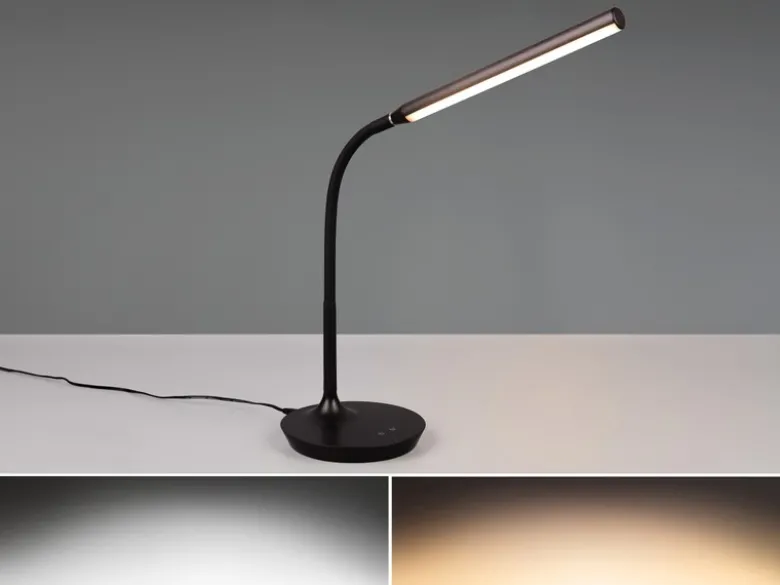 LED Schreibtischleuchte TORO Schwarz dimmbar & Lichtfarbe einstellbar, Höhe 38cm