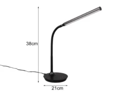 LED Schreibtischleuchte TORO Schwarz dimmbar & Lichtfarbe einstellbar, Höhe 38cm