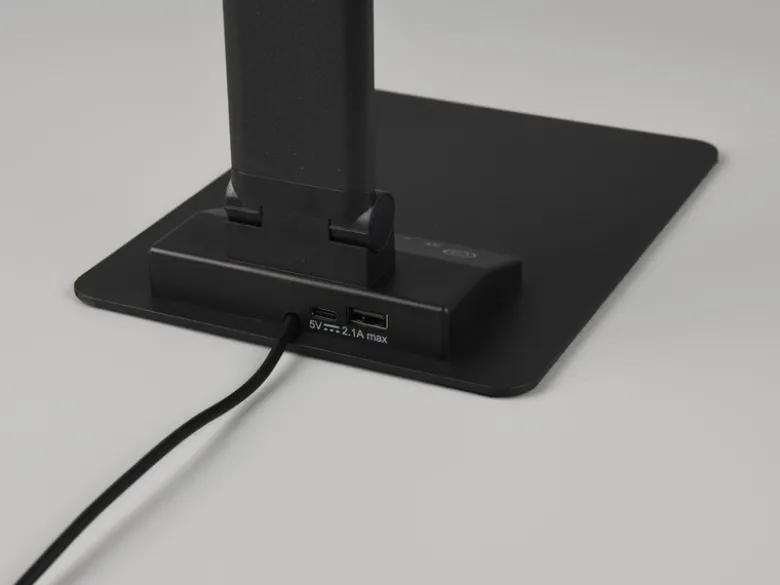 LED Schreibtischleuchte TRAVIS mit USB Ladefunktion, Schwarz, Höhe 71cm