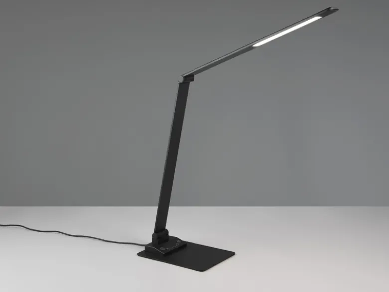 LED Schreibtischleuchte TRAVIS mit USB Ladefunktion, Schwarz, Höhe 71cm