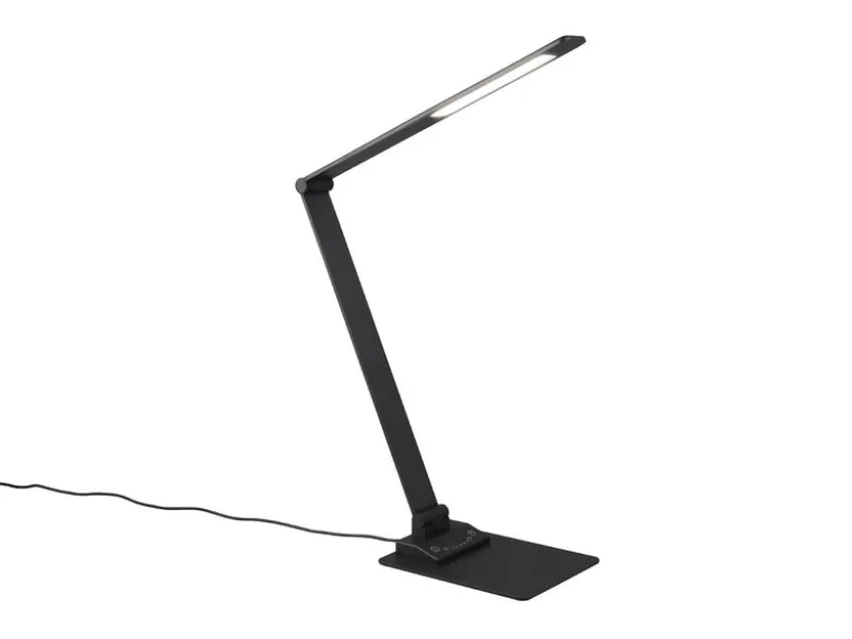 LED Schreibtischleuchte TRAVIS mit USB Ladefunktion, Schwarz, Höhe 71cm