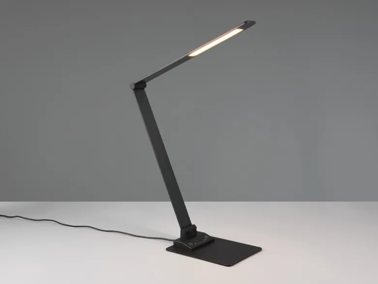 LED Schreibtischleuchte TRAVIS mit USB Ladefunktion, Schwarz, Höhe 71cm
