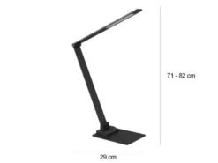 LED Schreibtischleuchte TRAVIS mit USB Ladefunktion, Schwarz, Höhe 71cm
