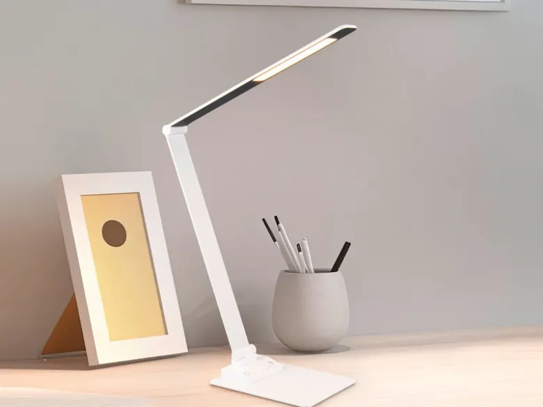 LED Schreibtischleuchte TRAVIS mit USB Ladefunktion, Weiß, Höhe 71cm