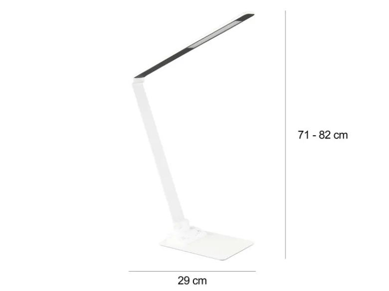 LED Schreibtischleuchte TRAVIS mit USB Ladefunktion, Weiß, Höhe 71cm