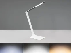 LED Schreibtischleuchte TRAVIS mit USB Ladefunktion, Weiß, Höhe 71cm