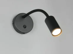 LED Schwanenhals Leselampe Schwarz mit Schalter, Breite 10cm