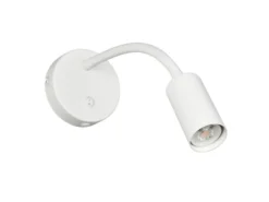 LED Schwanenhals Leselampe Weiß mit Schalter, Breite 10cm