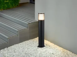 LED Sockelleuchte Aluminium Anthrazit, für Reihenschaltung geeignet, H: 50cm