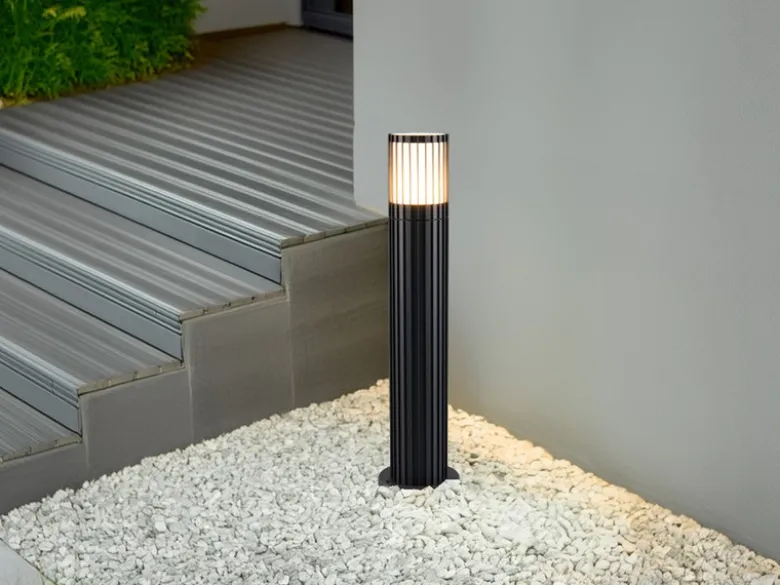 LED Sockelleuchte Aluminium Anthrazit, für Reihenschaltung geeignet, H: 50cm