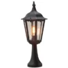 LED Sockelleuchte aus Aluminium Schwarz, antike E27 Gartenlaterne, Höhe 55cm
