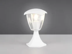 LED Sockelleuchte aus Aluminium im Landhausstil Weiß, Höhe 30cm