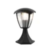 LED Sockelleuchte aus Aluminium im Landhausstil Schwarz, Höhe 30cm