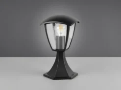 LED Sockelleuchte aus Aluminium im Landhausstil Schwarz, Höhe 30cm