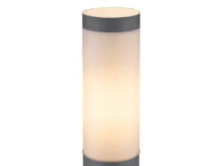 LED Sockelleuchte aus Edelstahl in Anthrazit & Opal, Höhe 45cm
