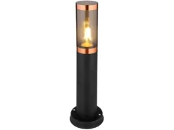 LED Sockelleuchte aus Edelstahl in Schwarz & Kupfer, Höhe 45cm