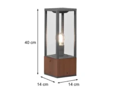 LED Sockelleuchte aus Naturholz mit Aluminium in Anthrazit Höhe 40cm