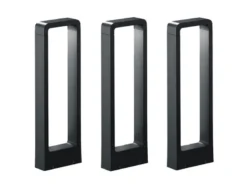 LED Sockelleuchte 3er Set Anthrazit Höhe 50cm IP54 - Außenleuchten Wegeleuchten