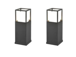 LED Sockelleuchte 2er SET im Bauhausstil Anthrazit, Höhe 40cm