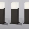 LED Sockelleuchte 3er Set in Anthrazit Höhe 30cm IP44 - Außenleuchte Wegeleuchte