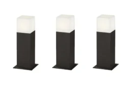 LED Sockelleuchte 3er Set in Anthrazit Höhe 30cm IP44 - Außenleuchte Wegeleuchte