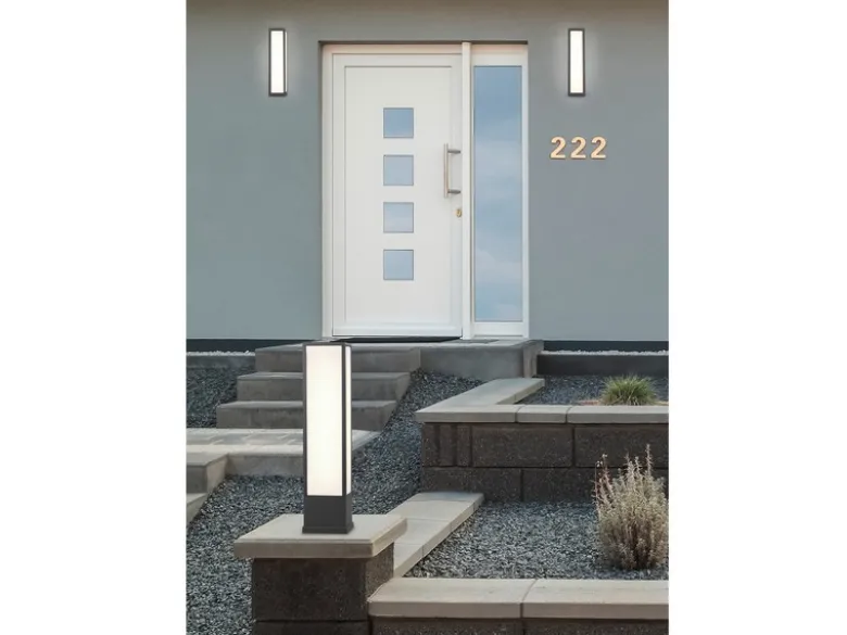 LED Sockelleuchte FUERTE eckig in Anthrazit, Höhe 60cm, IP54