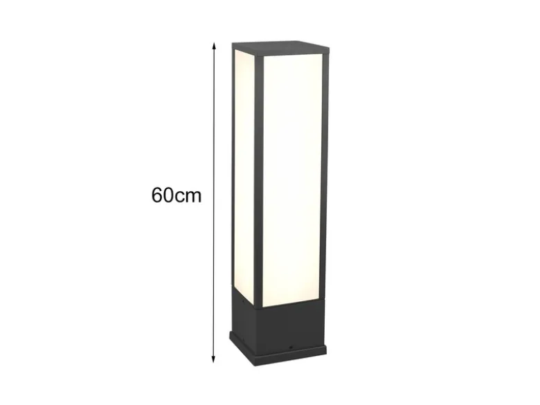 LED Sockelleuchte FUERTE eckig in Anthrazit, Höhe 60cm, IP54
