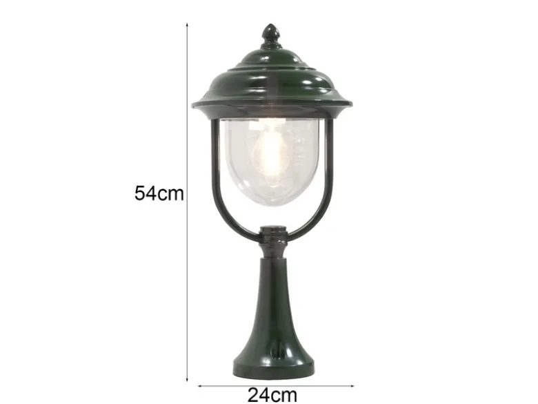 LED Sockelleuchte, Gartenlaterne im Landhausstil Grün, Höhe 54cm