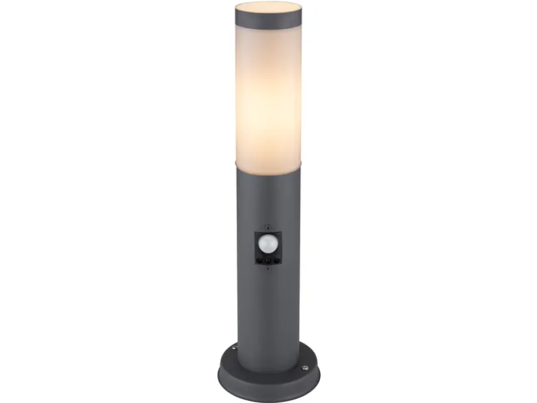 LED Sockelleuchte in Anthrazit & Opal mit Bewegungsmelder, Höhe 45cm
