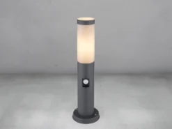 LED Sockelleuchte in Anthrazit & Opal mit Bewegungsmelder, Höhe 45cm