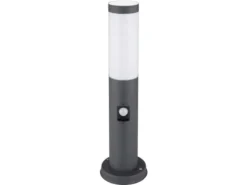 LED Sockelleuchte in Anthrazit & Opal mit Bewegungsmelder, Höhe 45cm
