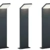 LED Sockelleuchten 3er SET Aluminium Anthrazit, Höhe 50cm, IP54