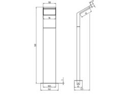 LED Sockelleuchten 3er SET Aluminium Anthrazit, Höhe 50cm, IP54