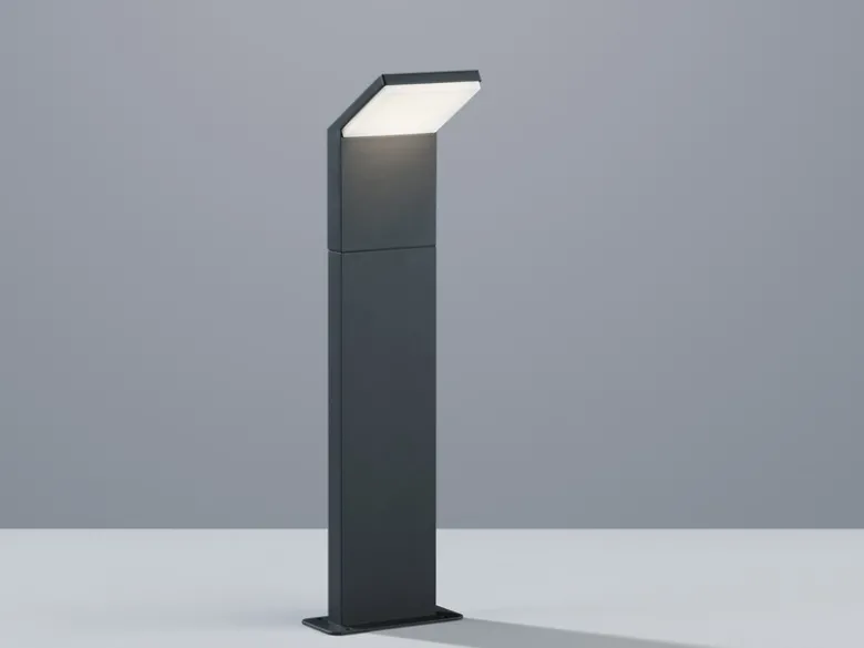 LED Sockelleuchten 3er SET Aluminium Anthrazit, Höhe 50cm, IP54