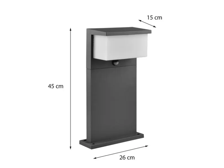 LED Sockelleuchte NESTOS mit Bewegungsmelder Anthrazit, Höhe 45cm