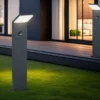 LED Sockelleuchten mit Bewegungsmelder 2er SET Anthrazit, IP54, H50cm